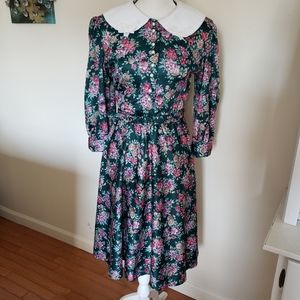 Whirlaway Vintage Green Floral Dress